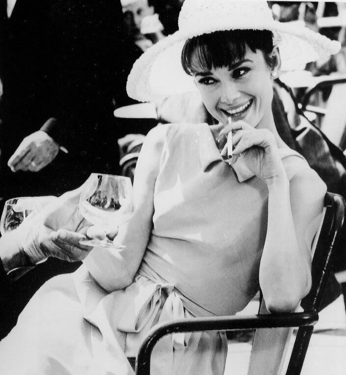 Audrey Hepburn smoking