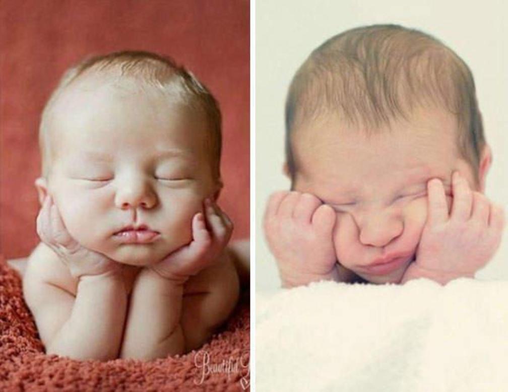 Expectativa vs realidad de fotos para bebés