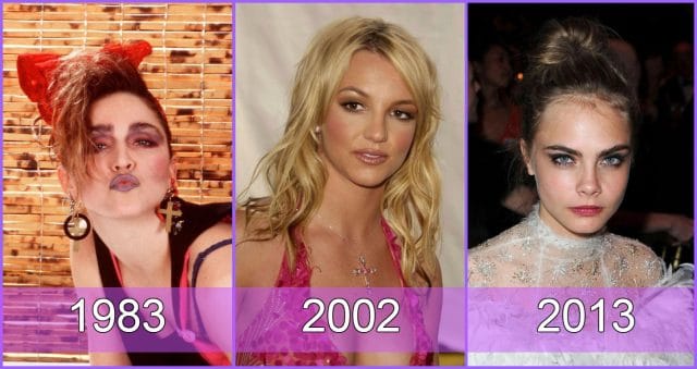 Что не год, то сюрприз! Наглядно о том, как менялась мода на макияж за последние 35 лет