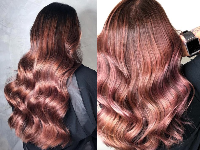 Розовые оттенки волос