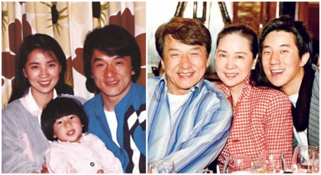 Джеки Чан с супругой и сыном