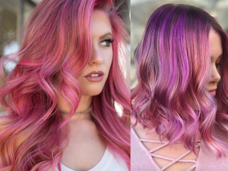 Розовые оттенки для волос