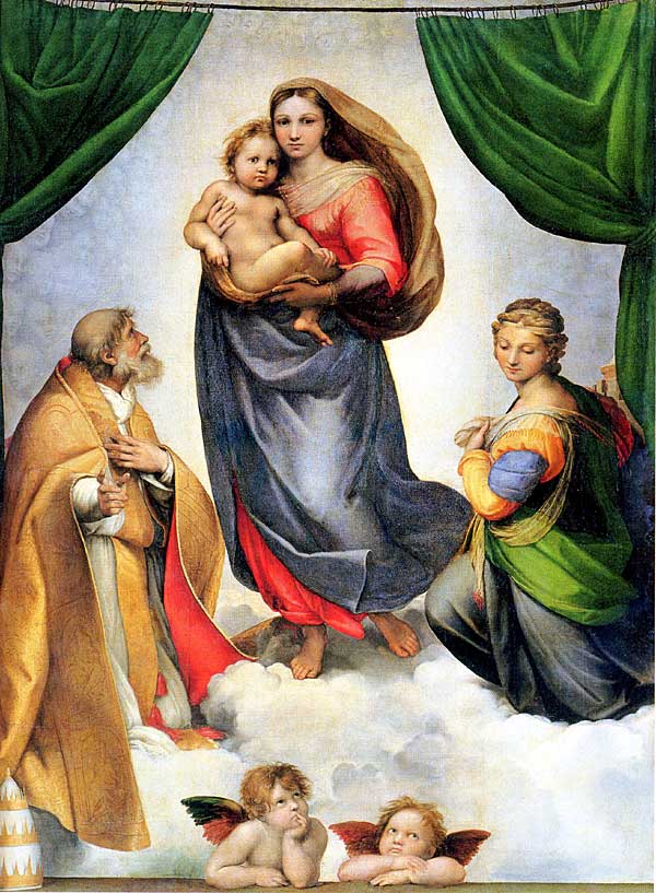 картина с Мадонной, младенцем и святыми