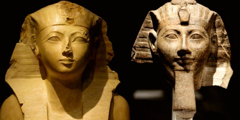 Женщина-фараон Хатшепсут - коллаж на два изображения