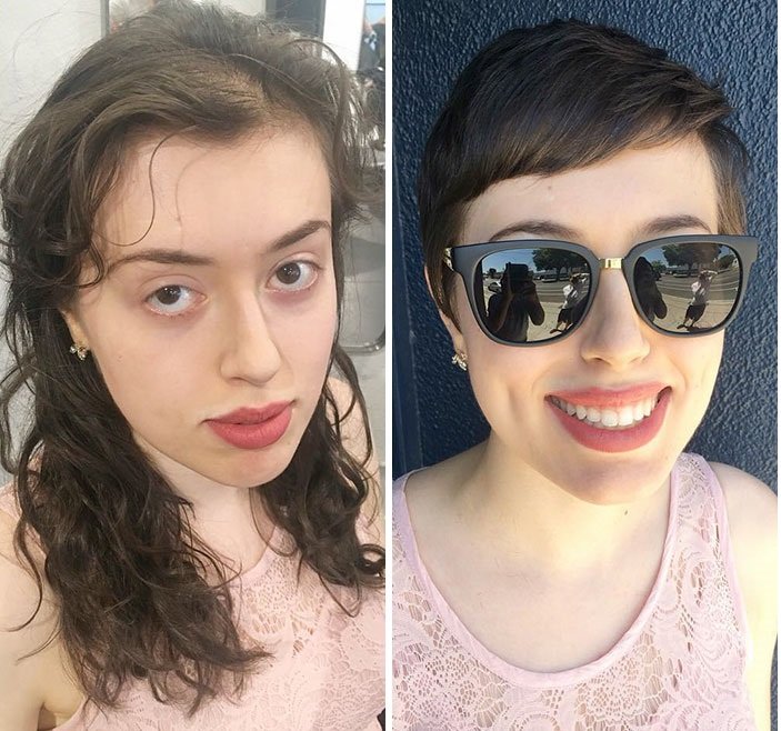 до и после парикмахерской