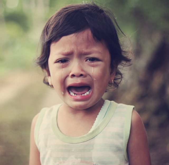 маленькая девочка плачет